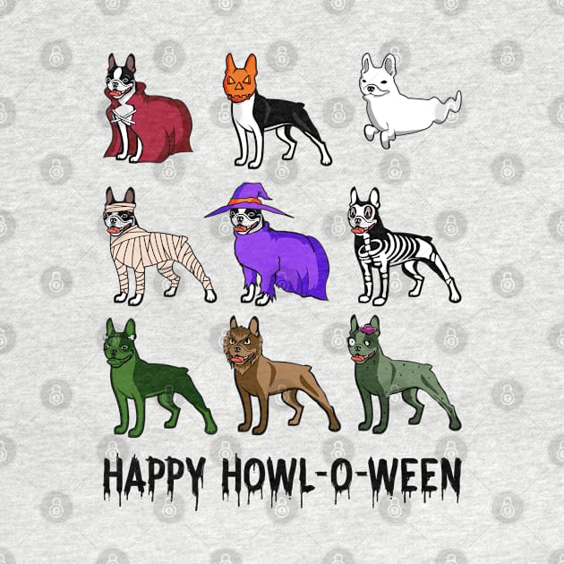 Boston Terrier Halloween Dogs by Sunset beach lover